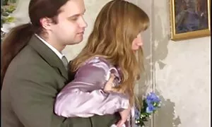 Slut in vecchie nonne porche coscia cazzo